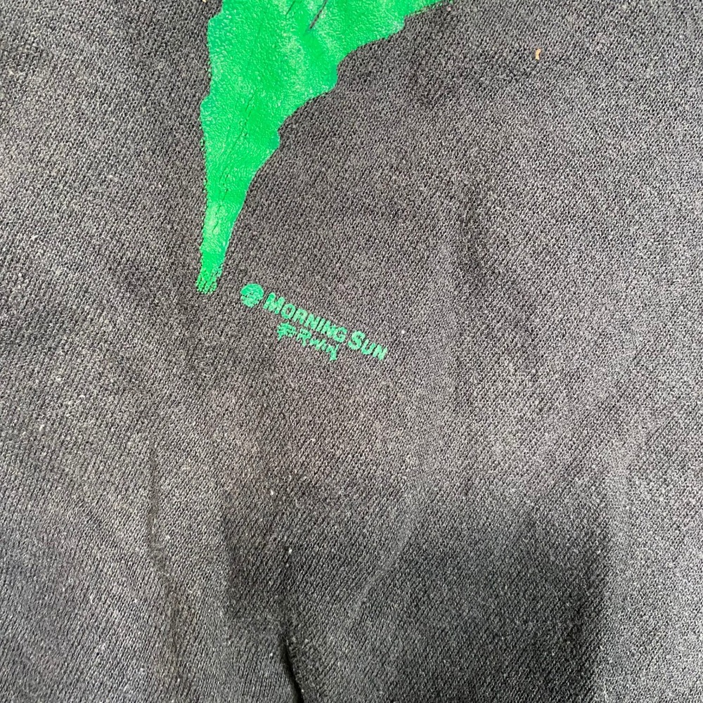 Vintage Morning Sun Dandelion Sweatshirt Mock Neck Black Womens Medium USA Made - Picture 5 of 8
